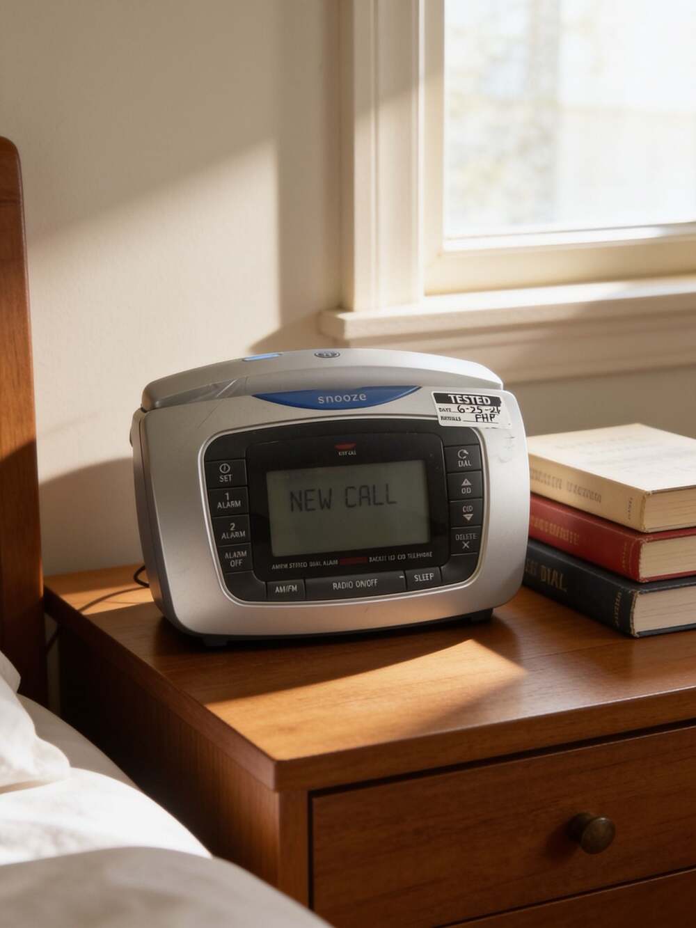 GE Backlit LCD CID Telephone Clock Radio with AM/FM Dual Alarm